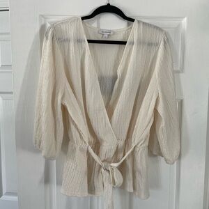 Cream Wrap Blouse